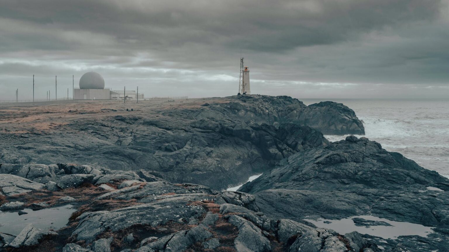 Modern weather radar display showing storm patterns and meteorological data