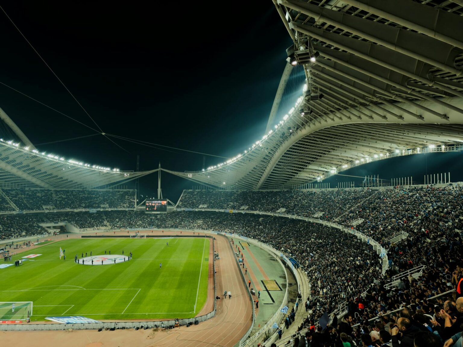Modern stadium lighting system with advanced LED technology