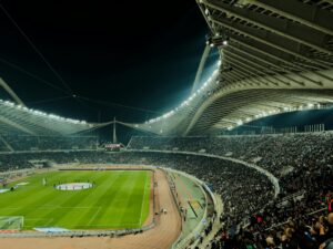 Modern stadium lighting system with advanced LED technology