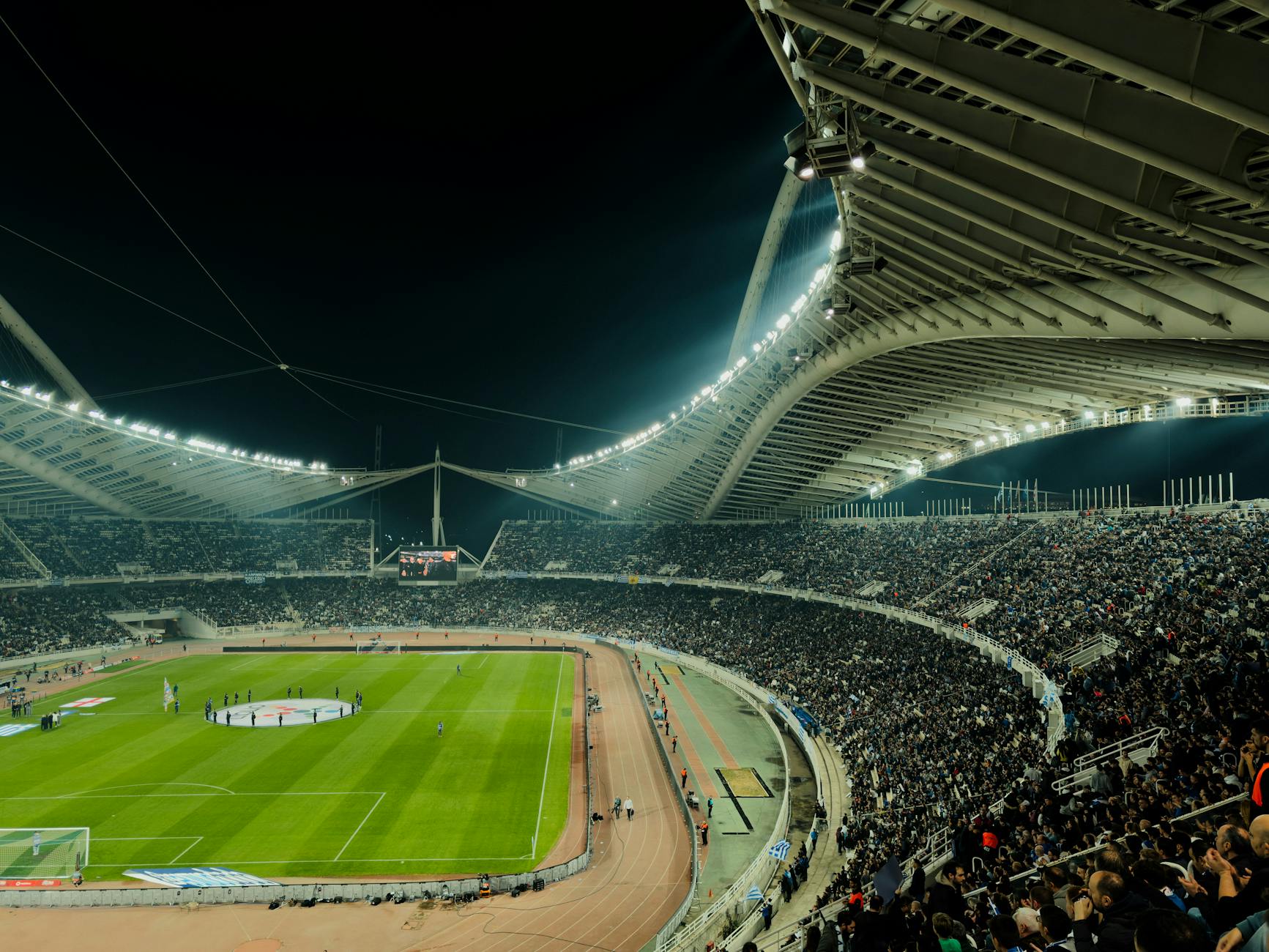 Modern stadium lighting system with advanced LED technology