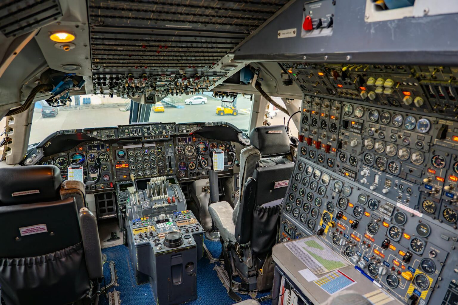 Major Airlines Begin Rolling Out Supersonic Flight Routes by 2027 Modern aircraft cockpit with advanced flight instruments and controls