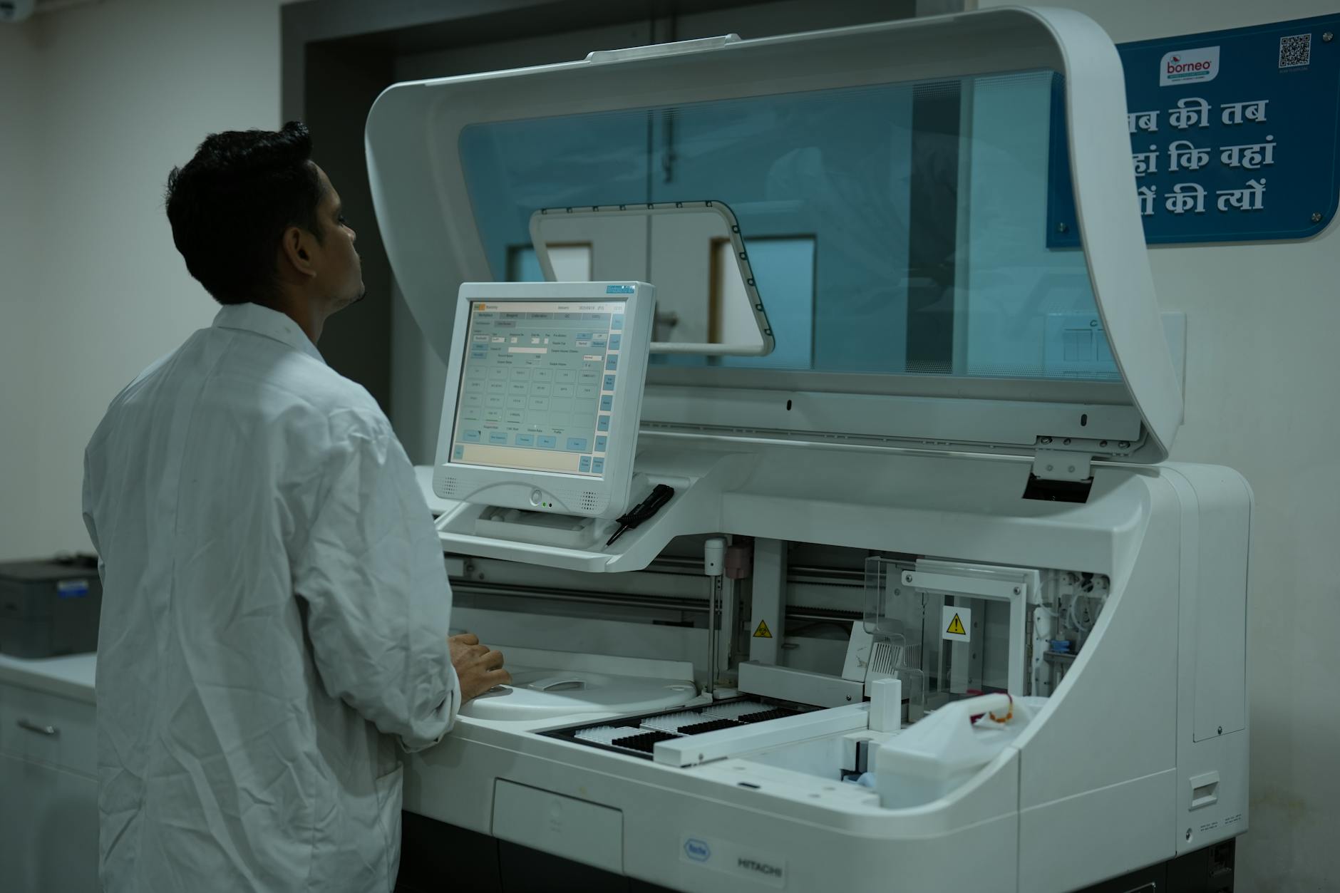 Advanced medical automation equipment in sterile hospital environment