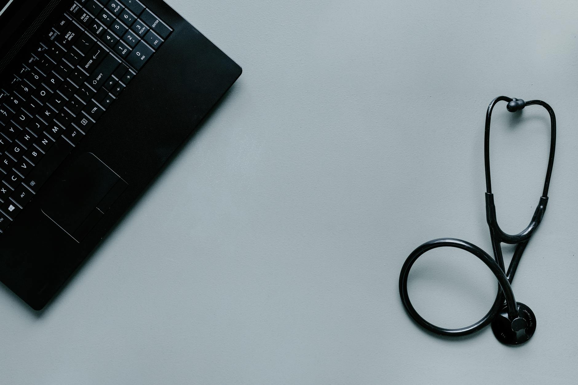 Medical professionals using digital technology and computer systems