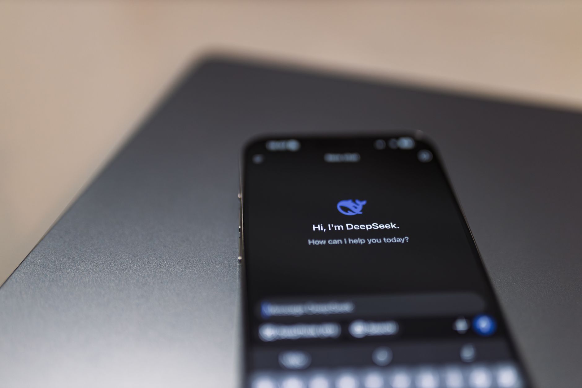 Close-up of a smartphone screen showing a voice assistant interface