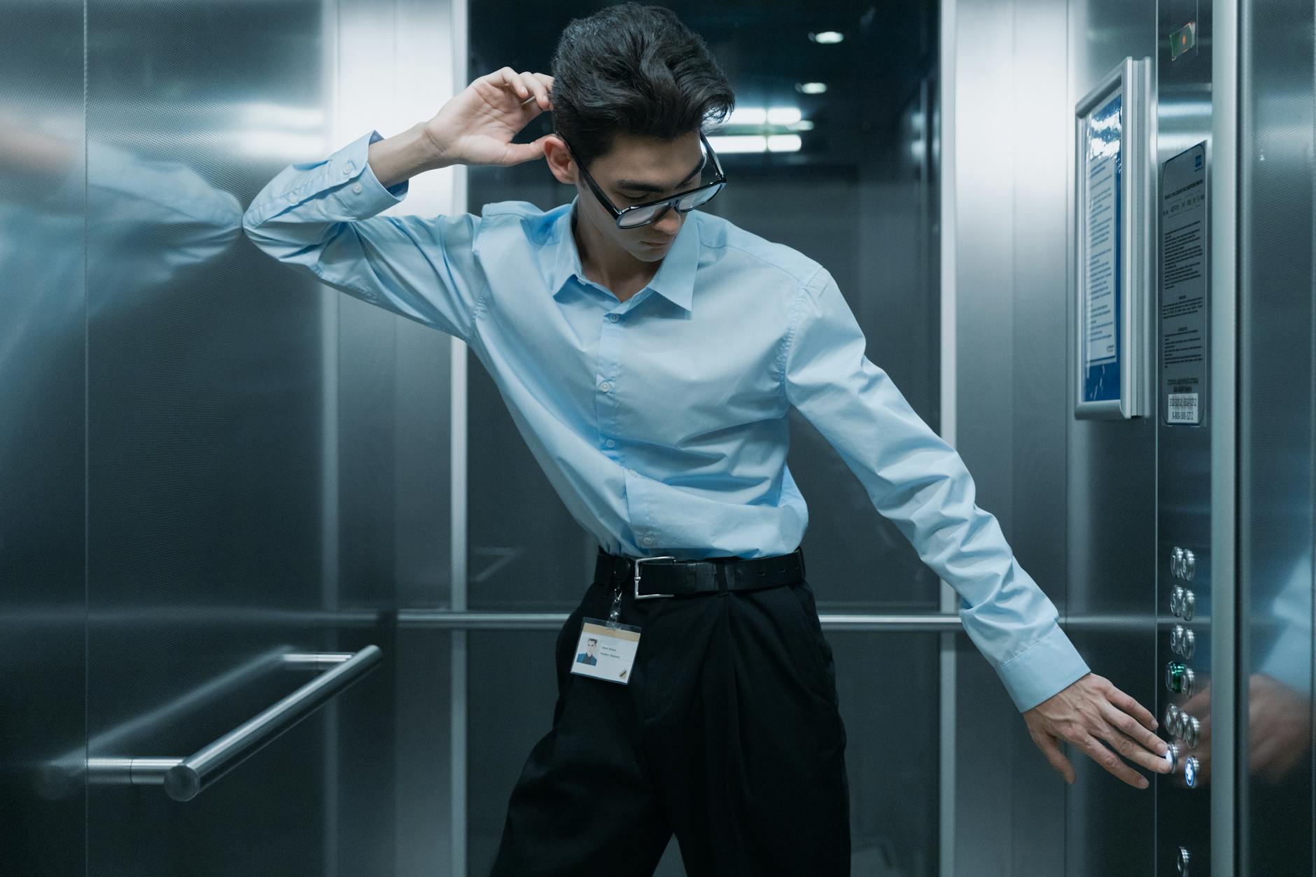 Person wearing smart glasses with AI interface display concept