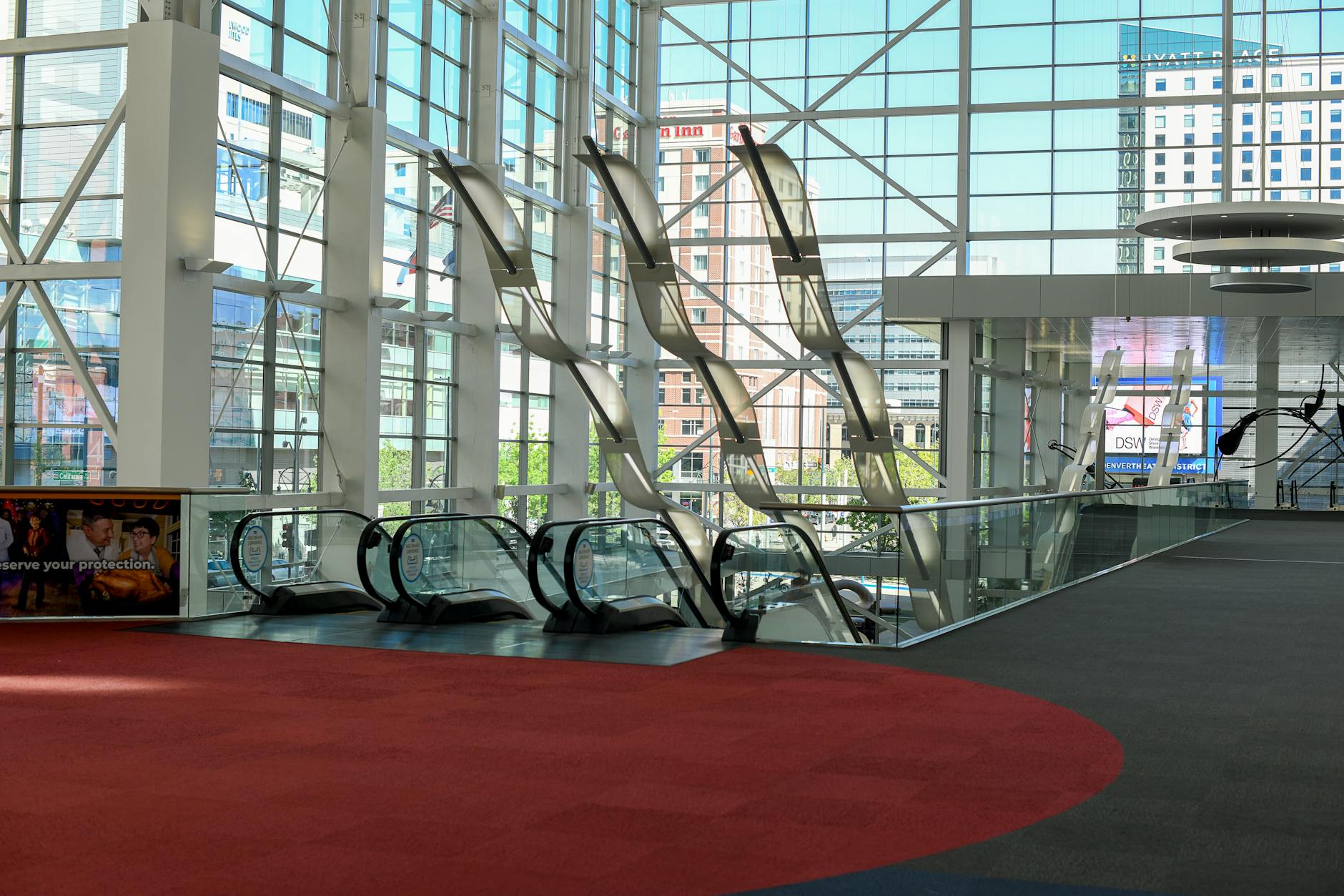 Modern convention center interior in Paris with spacious halls and architectural features