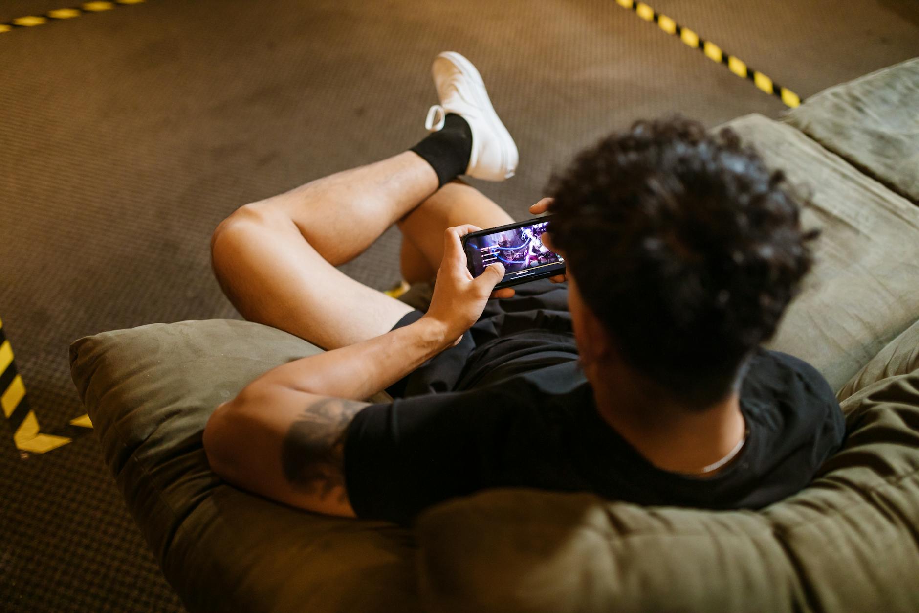 Smartphone displaying video streaming interface