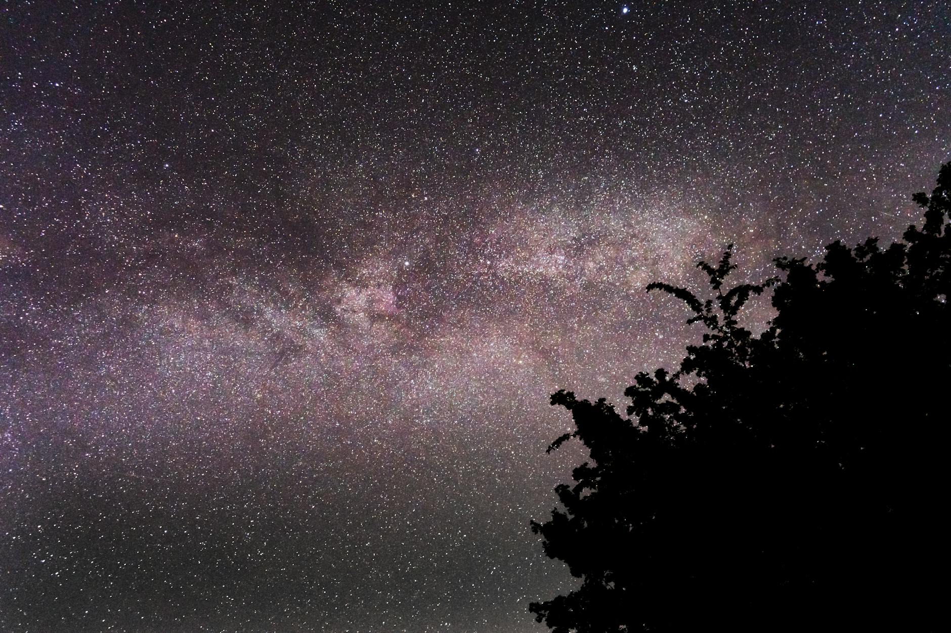 Dense collection of bright galaxies and stars in deep space