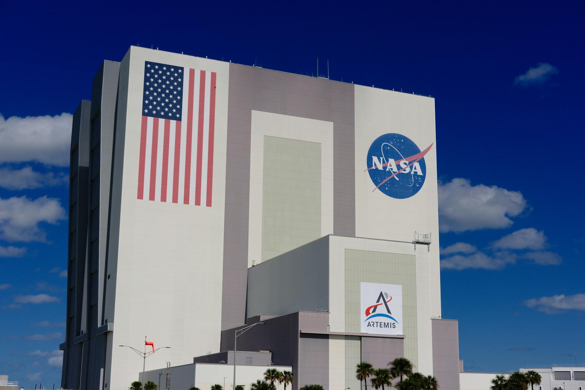 Aerial view of Cape Canaveral Space Force Station coastline