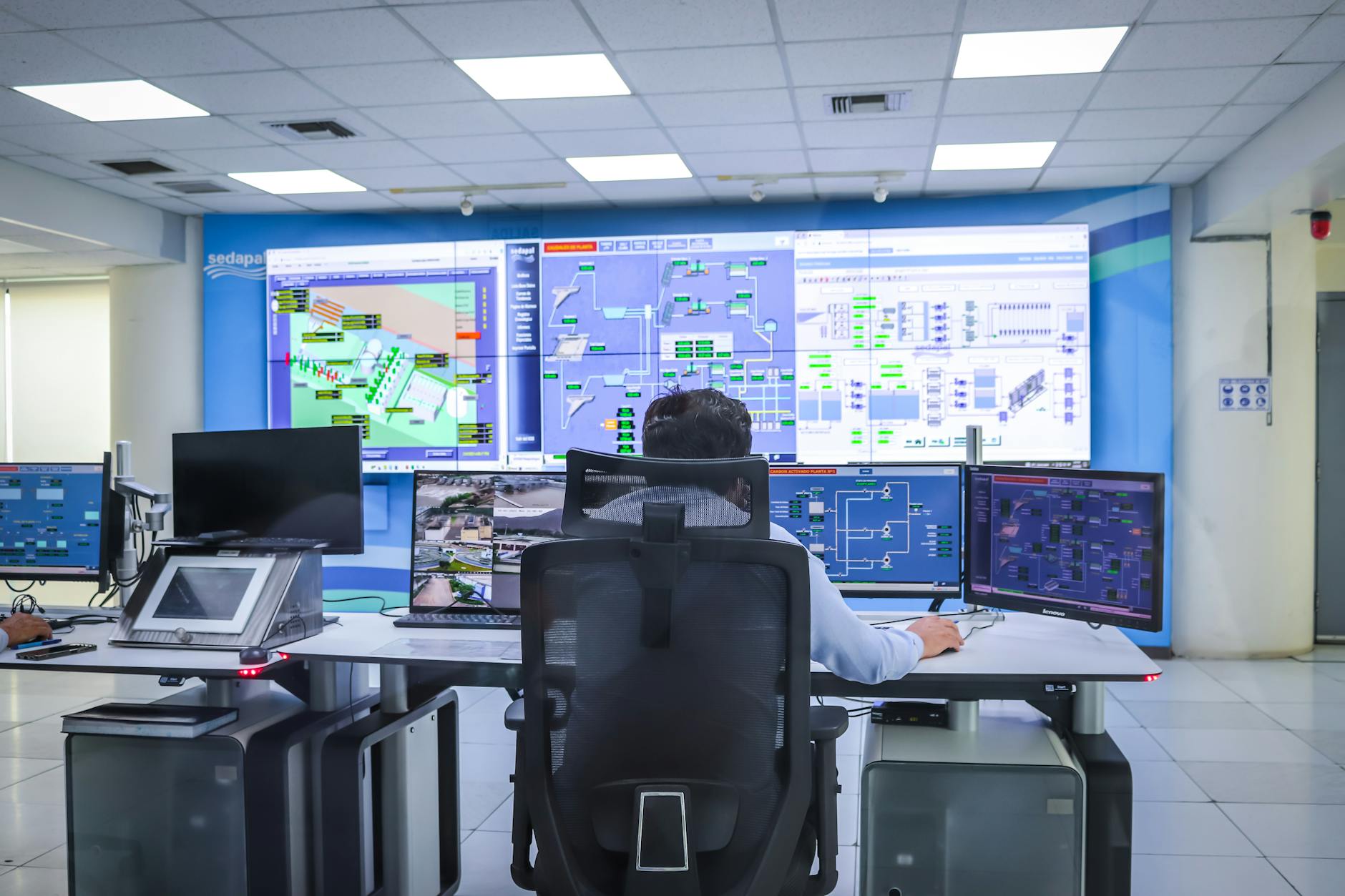 Data monitoring dashboard showing network traffic and connectivity signals