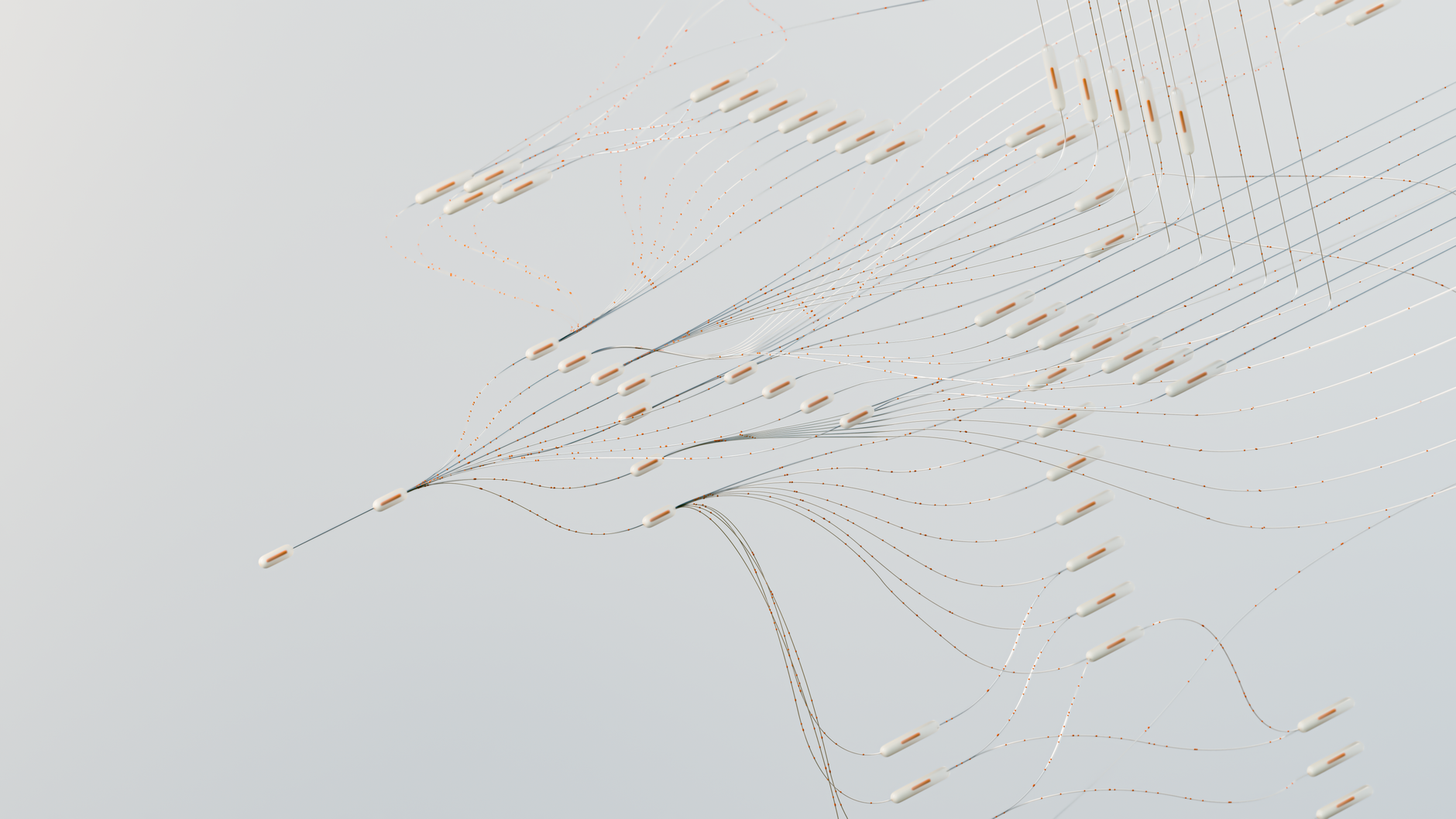 Abstract visualization of neural network nodes representing AI transformer architecture