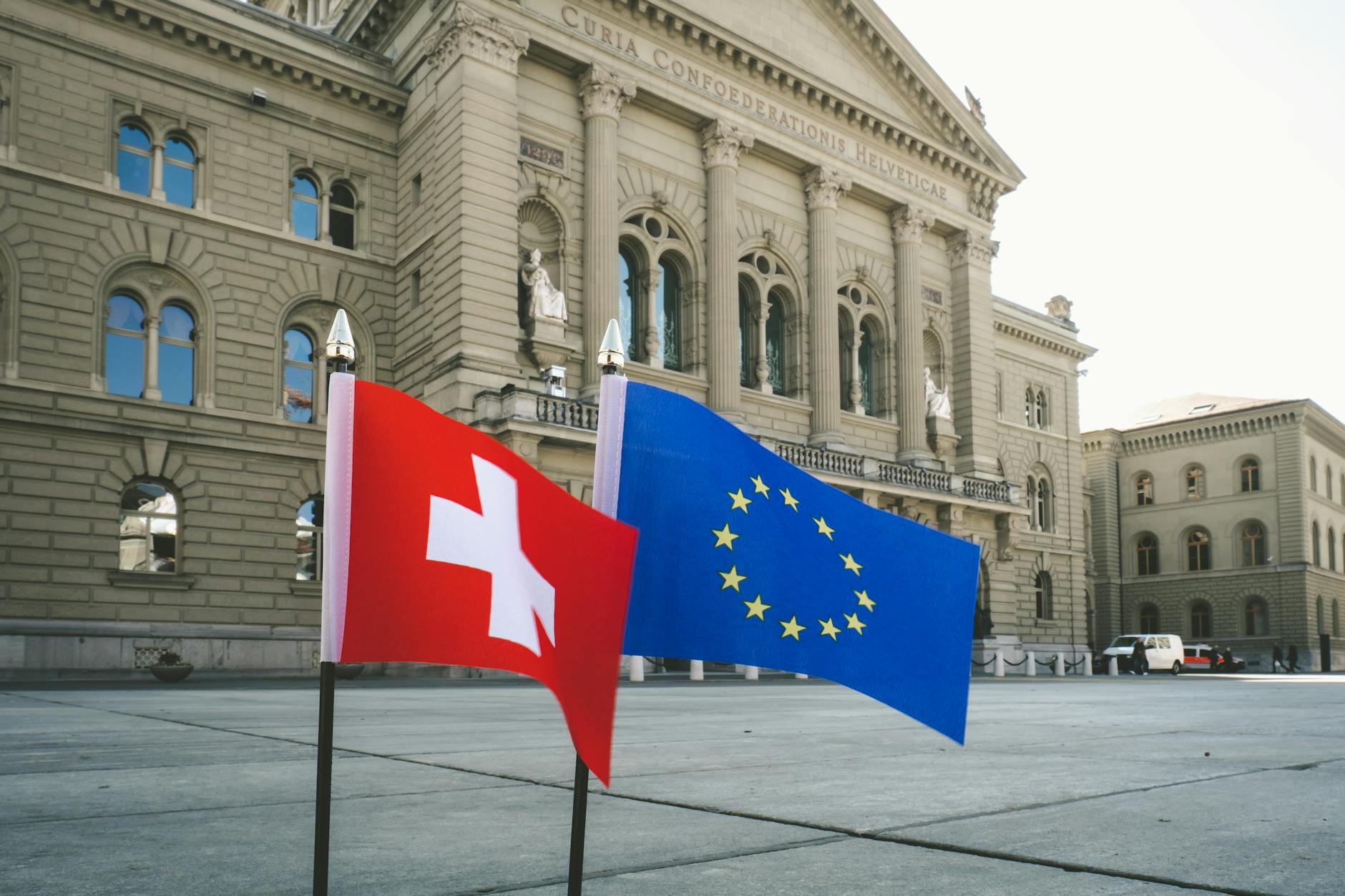 European Union flag representing regulatory environment affecting Apple