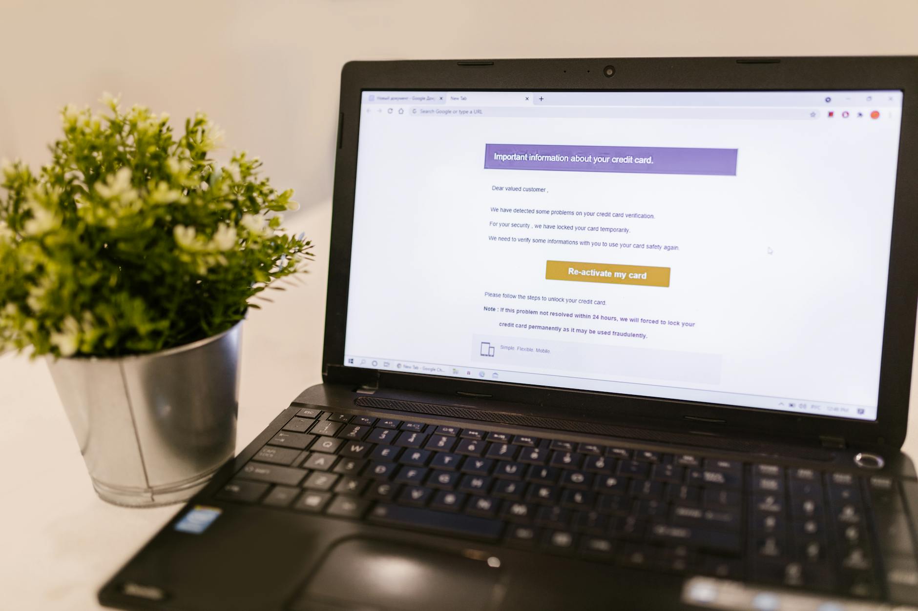 User locked out of online account on a desktop computer