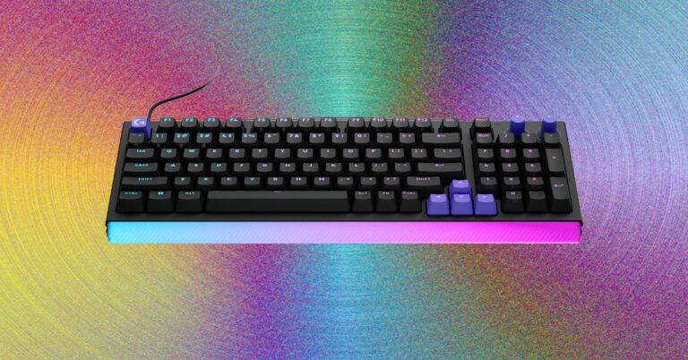 Close-up of mechanical keyboard switches on a gaming keyboard