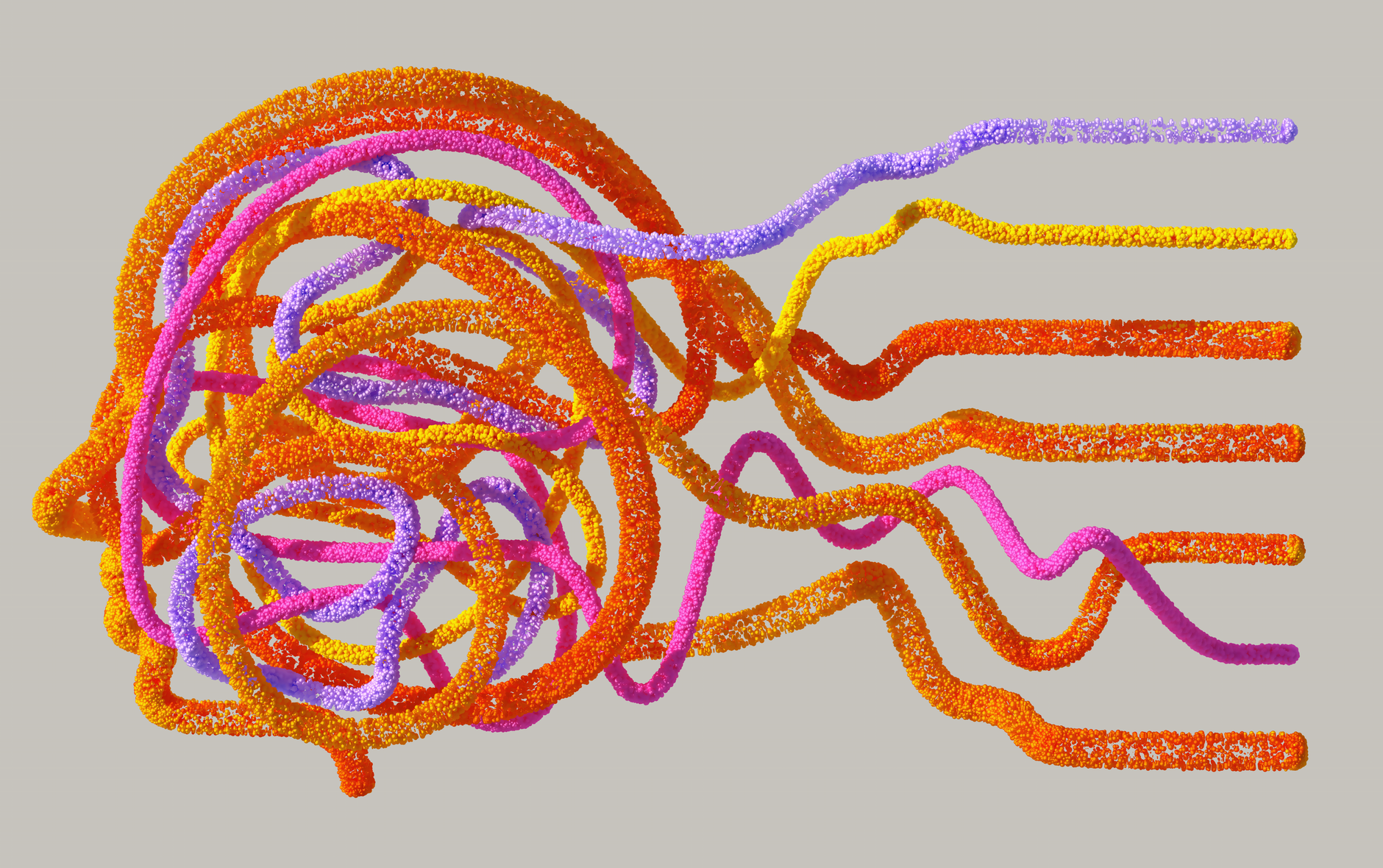 Abstract visualization of a neural network representing AI internal processing