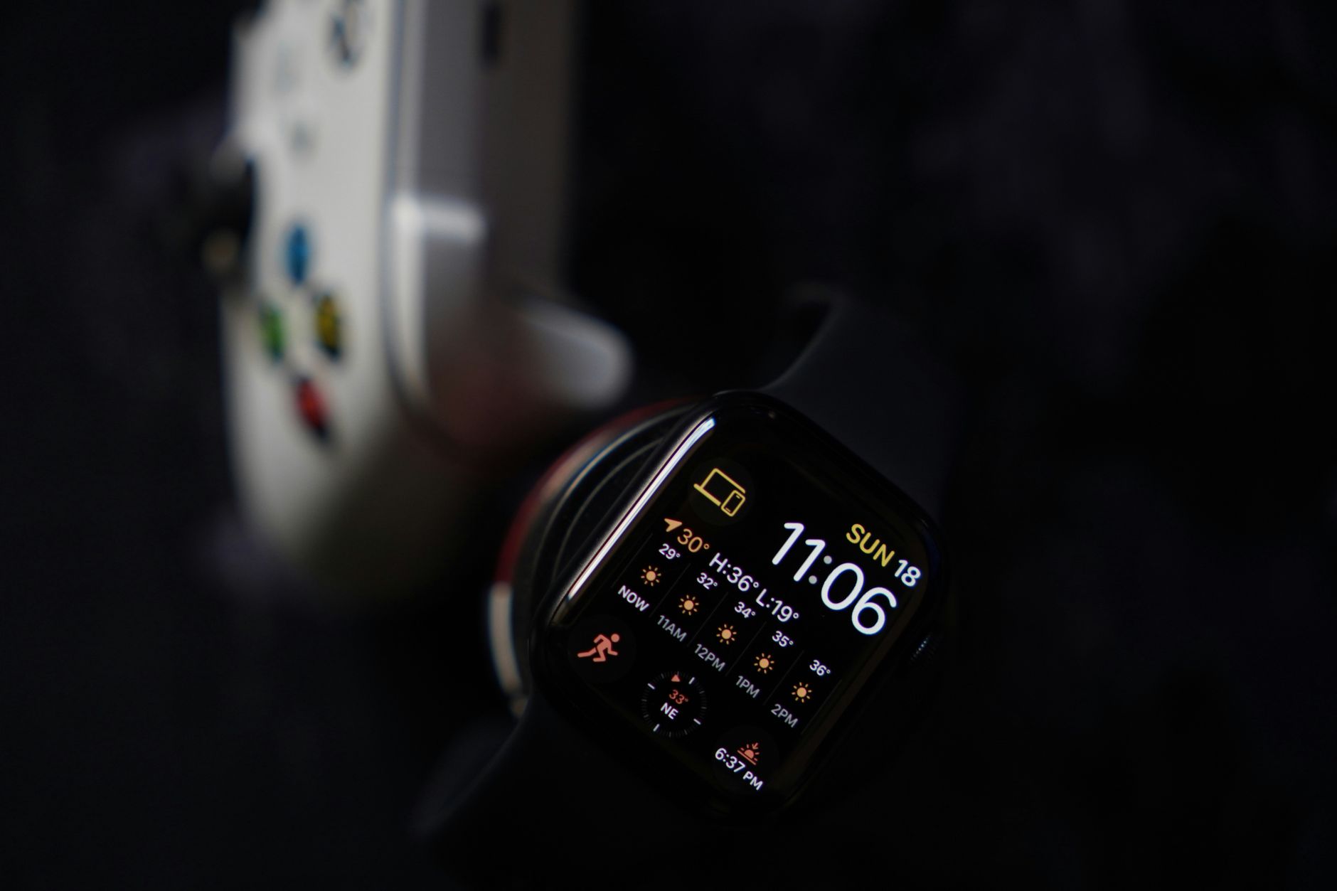 Close-up of a wearable consumer technology device on a table