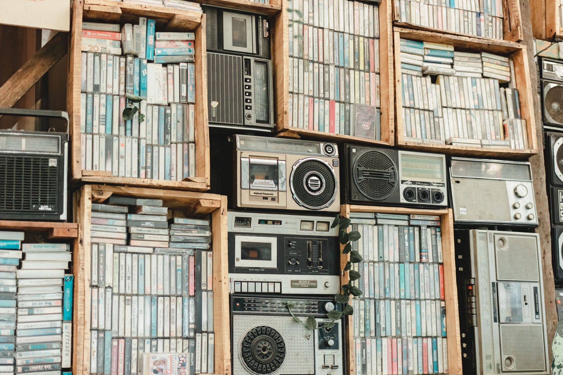 A collection of vintage consumer electronics representing retro gaming nostalgia