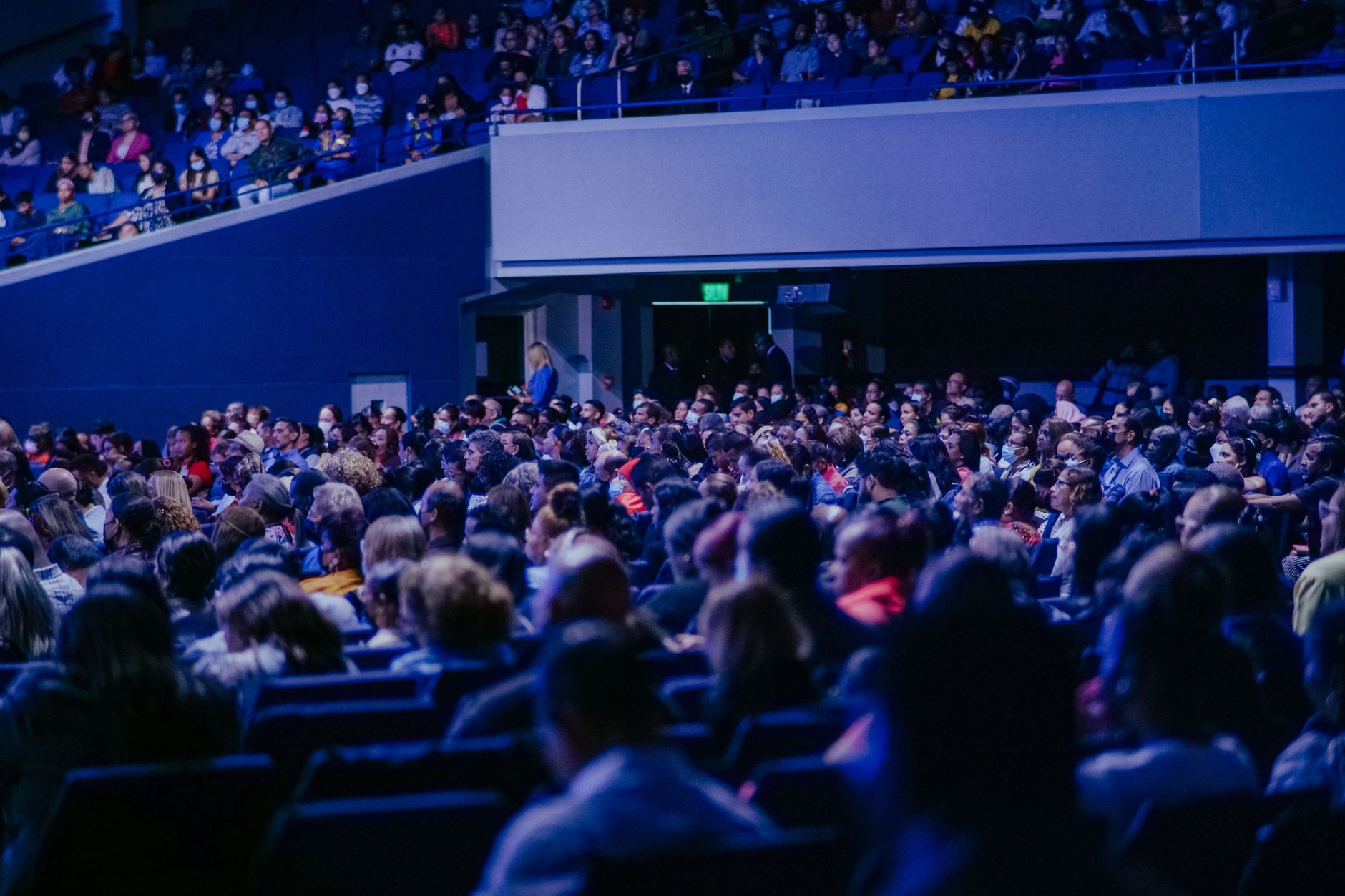 Large crowd gathered at a technology conference event