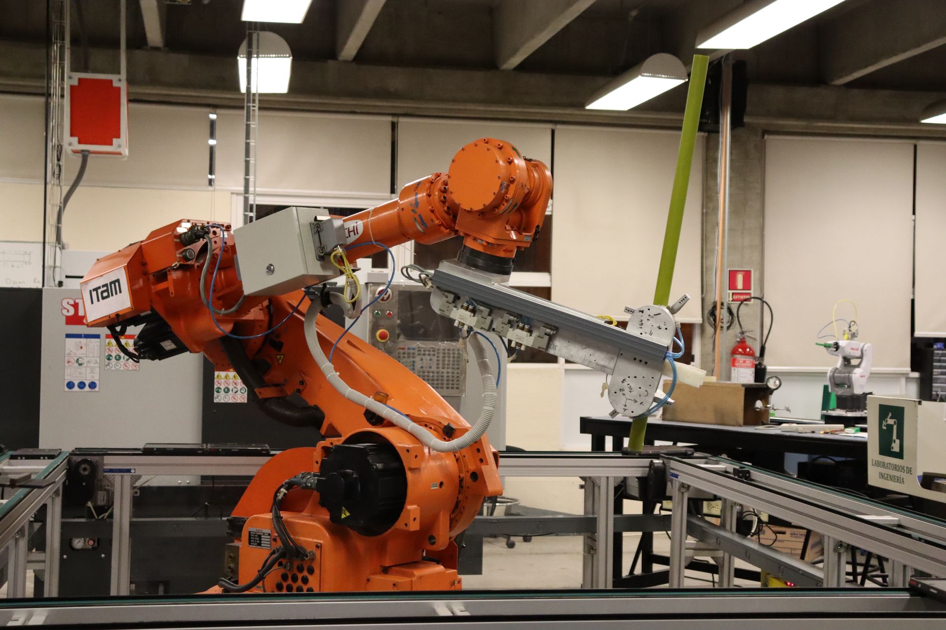 Automated robots operating on a warehouse floor