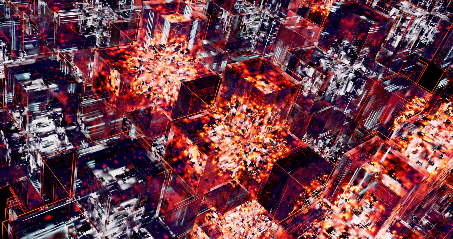 Abstract visualization of interconnected data networks and AI model distribution