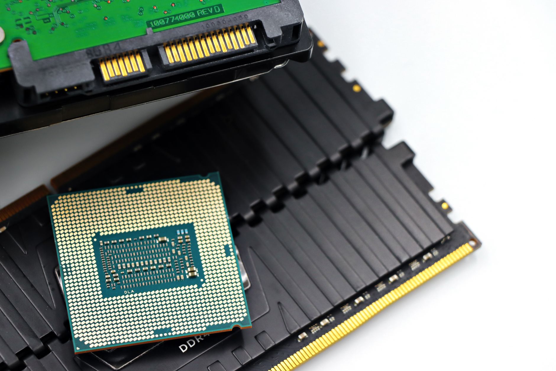 Desktop PC build with visible motherboard and RAM slots