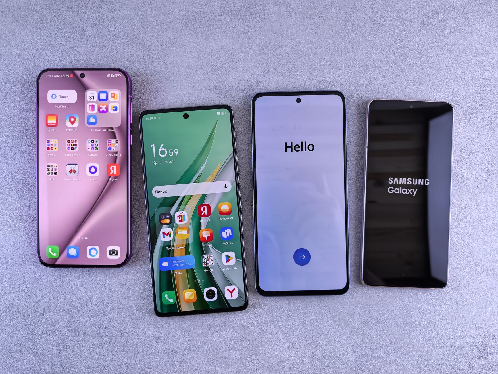 Close-up of a foldable smartphone screen showing a crease along the fold line