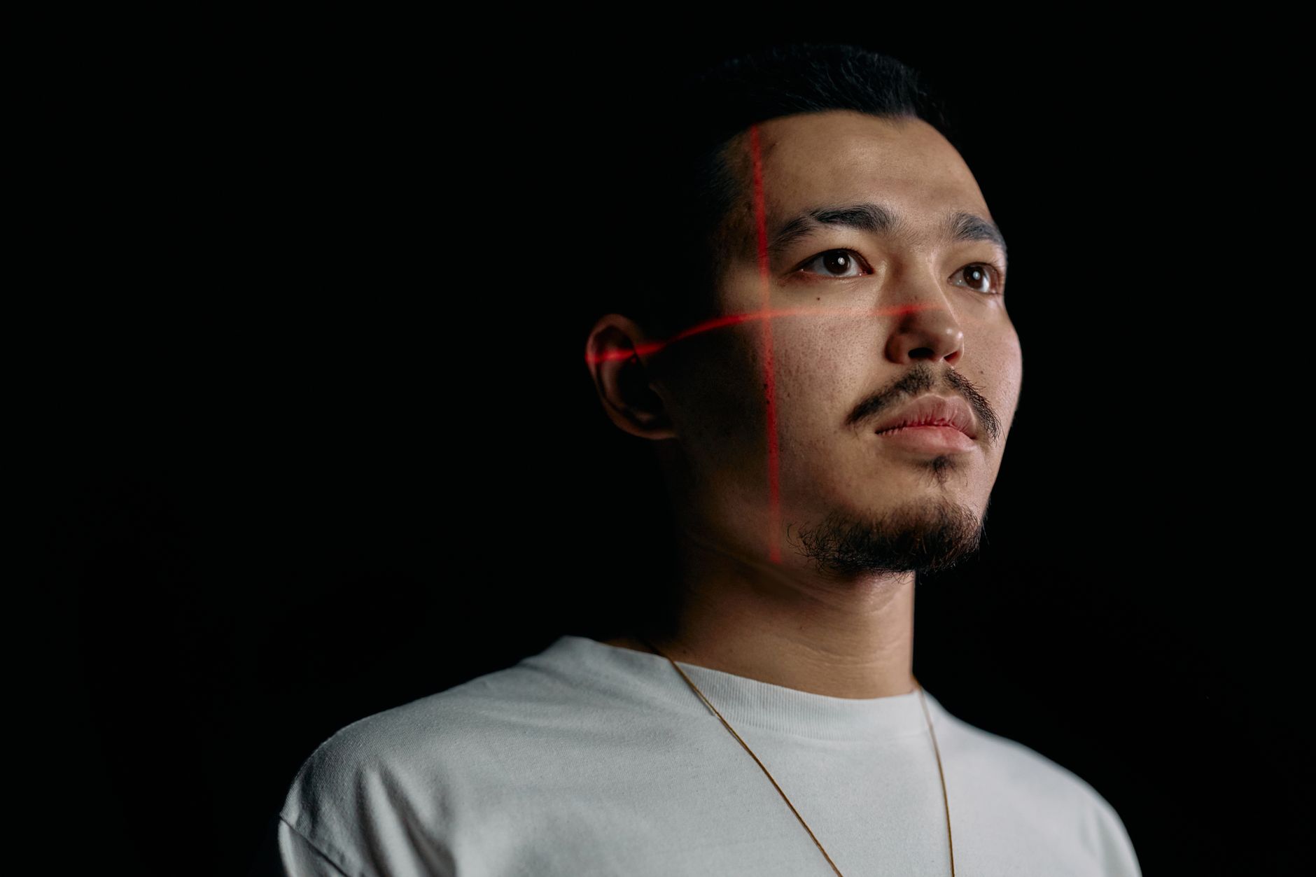 Facial recognition scan interface on a digital screen