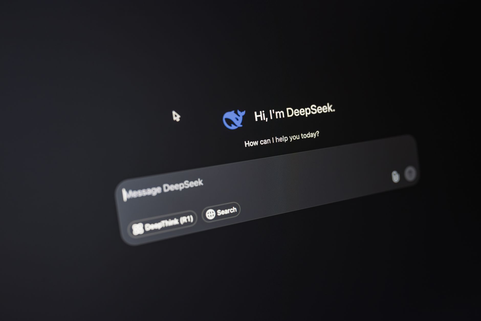 A chatbot interface displayed on a laptop screen
