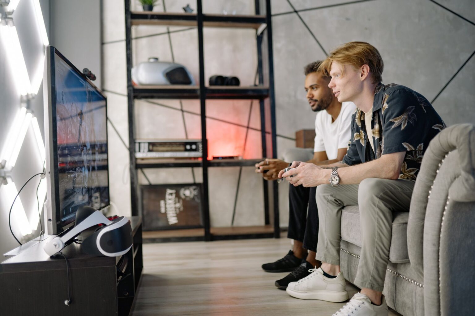 Empty retail shelf where gaming consoles are typically displayed