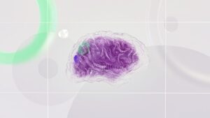 Abstract visualization of artificial intelligence model processing data