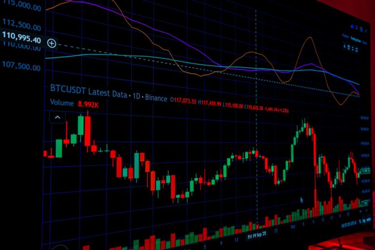 Digital cryptocurrency trading interface showing market data and price charts