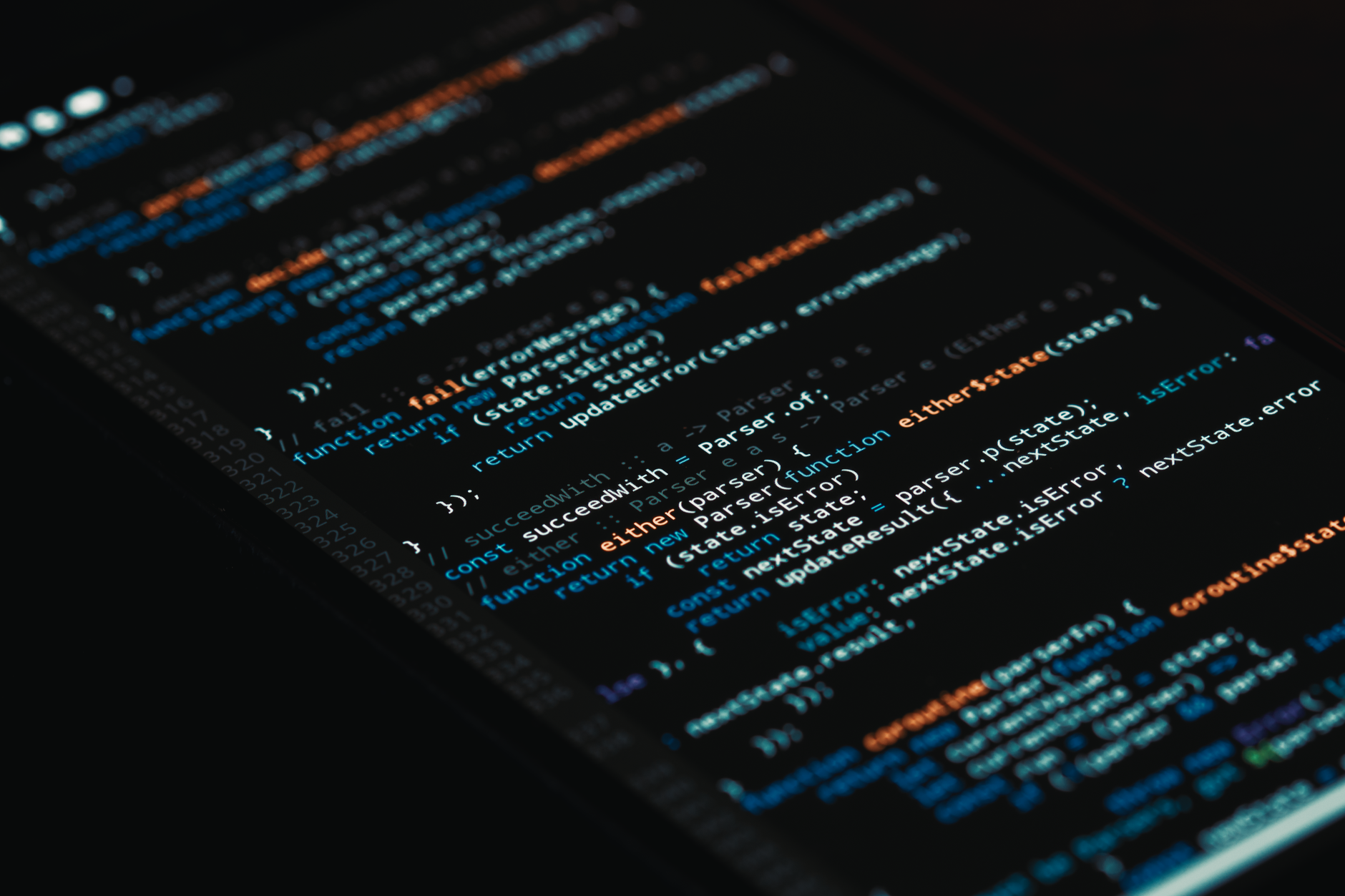 Lines of code on a monitor representing computational complexity research