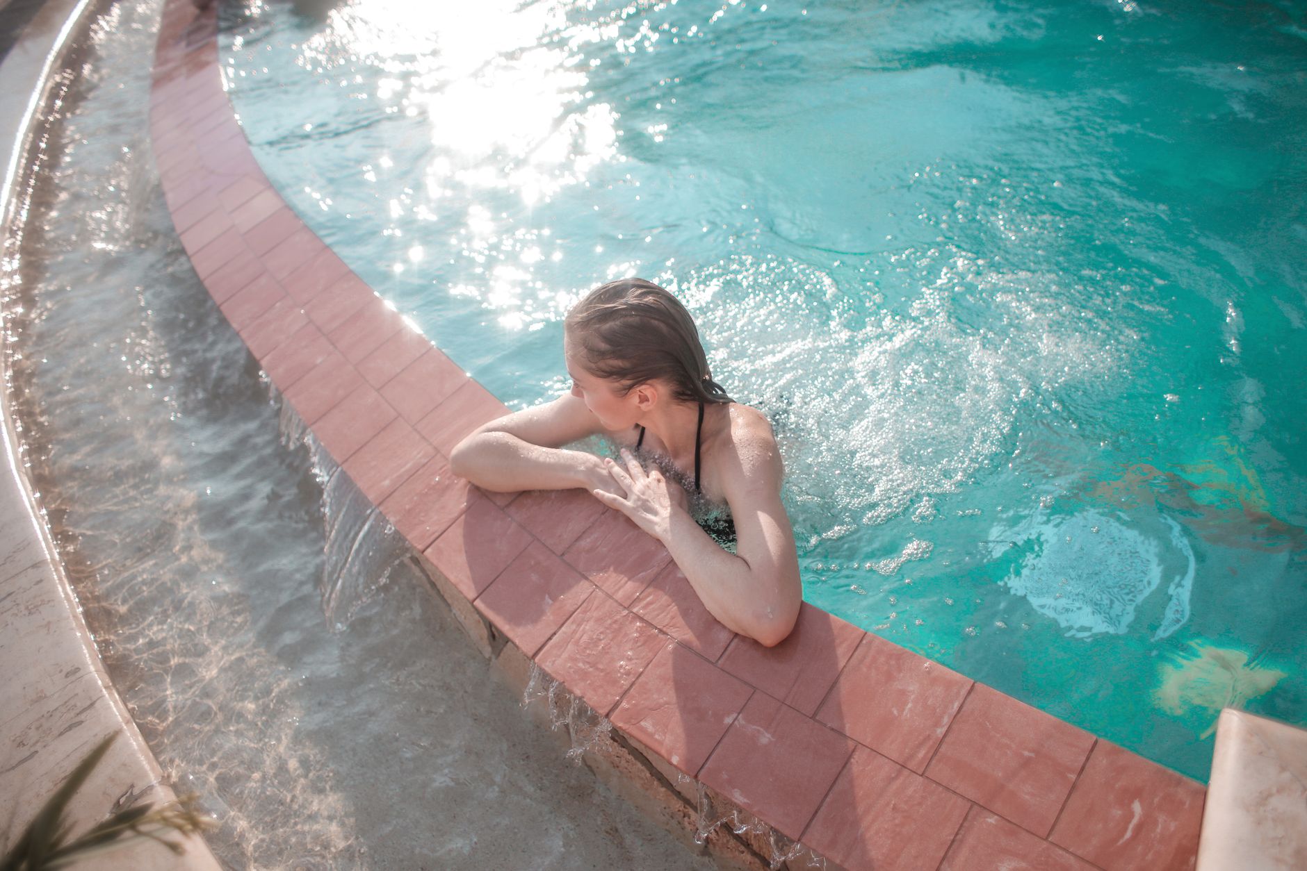 Cold plunge tub inside a wellness facility