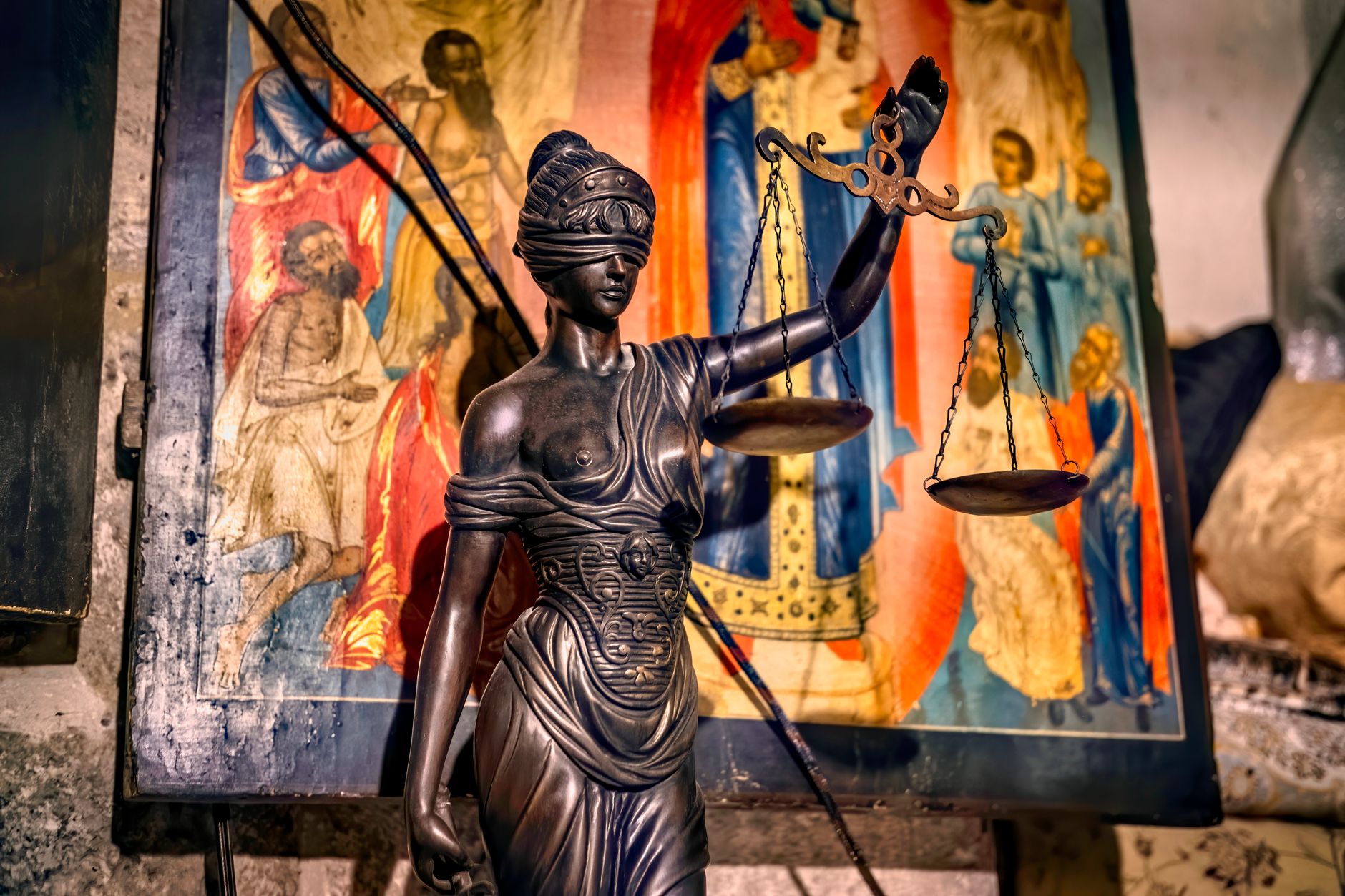 Scales of justice representing fraud conviction proceedings