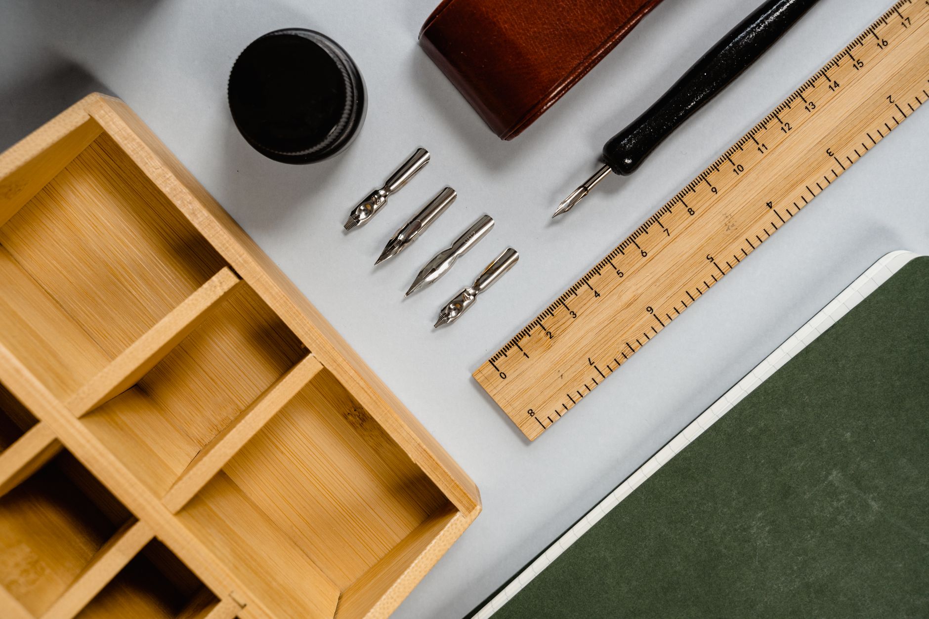 Close-up of a wooden-bodied keyboard on a minimal desk setup