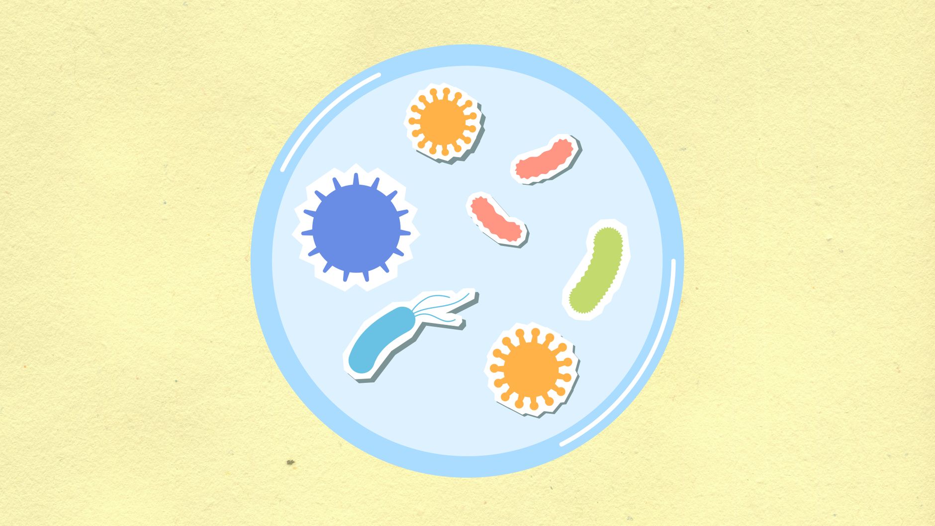 Abstract digital representation of microscopic virus structures and cellular biology